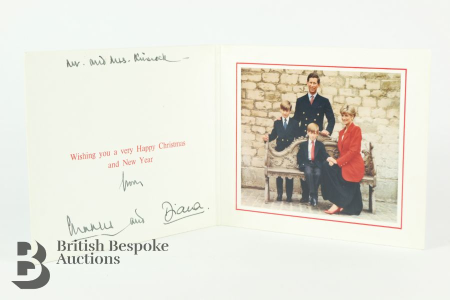 HM King Charles III and Diana Princess of Wales 1991 Signed Christmas Card - Image 2 of 10