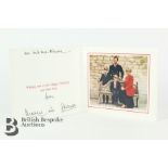 HM King Charles III and Diana Princess of Wales 1991 Signed Christmas Card