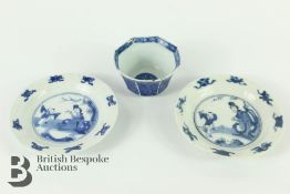 Pair of Chinese Blue and White Pin Dishes