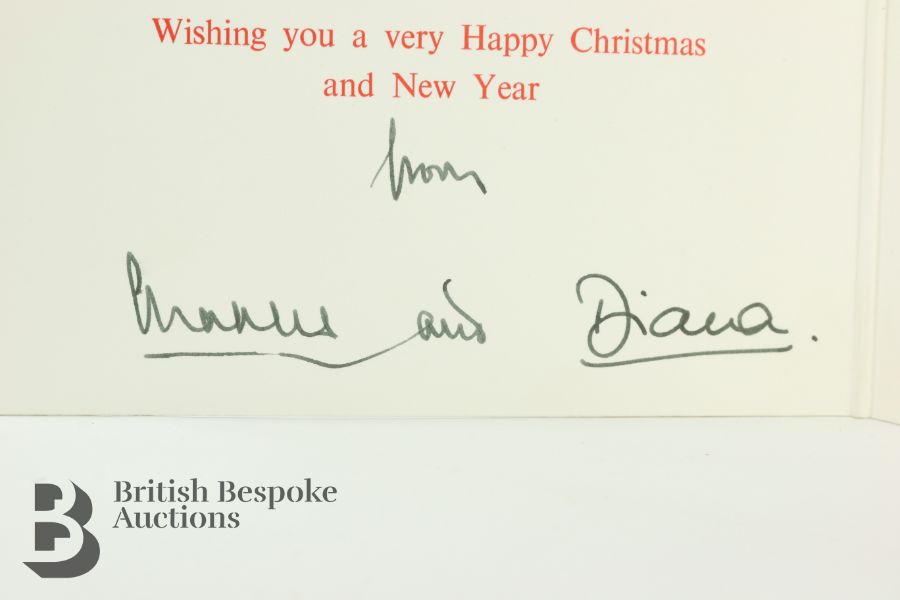 HM King Charles III and Diana Princess of Wales 1991 Signed Christmas Card - Image 5 of 10
