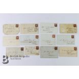 GB 1841 1d Reds Complete Set of Numbers 1 to 12 in MX Each on Cover