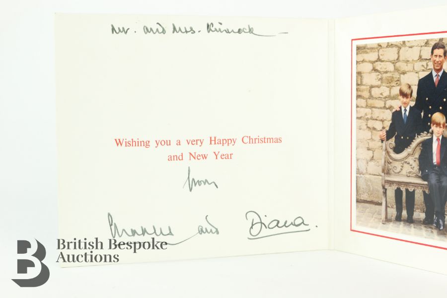 HM King Charles III and Diana Princess of Wales 1991 Signed Christmas Card - Image 3 of 10