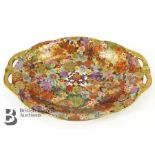 Satsuma 'Thousand Flowers' Oval Dish