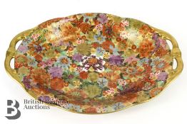 Satsuma 'Thousand Flowers' Oval Dish