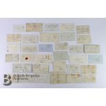 GB Postal History Lot of 90 Pre-Stamp or Stampless Items