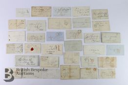 GB Postal History Lot of 90 Pre-Stamp or Stampless Items