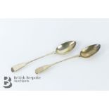 Pair of Georgian Silver Basting Spoons