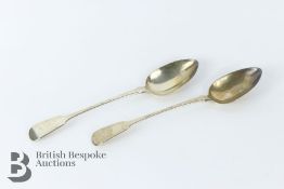 Pair of Georgian Silver Basting Spoons