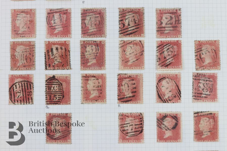 GB 1d Red Plate R17 Part Reconstruction of 189 Stamps - Image 2 of 7