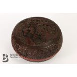 Chinese Cinnabar Circular Box and Cover