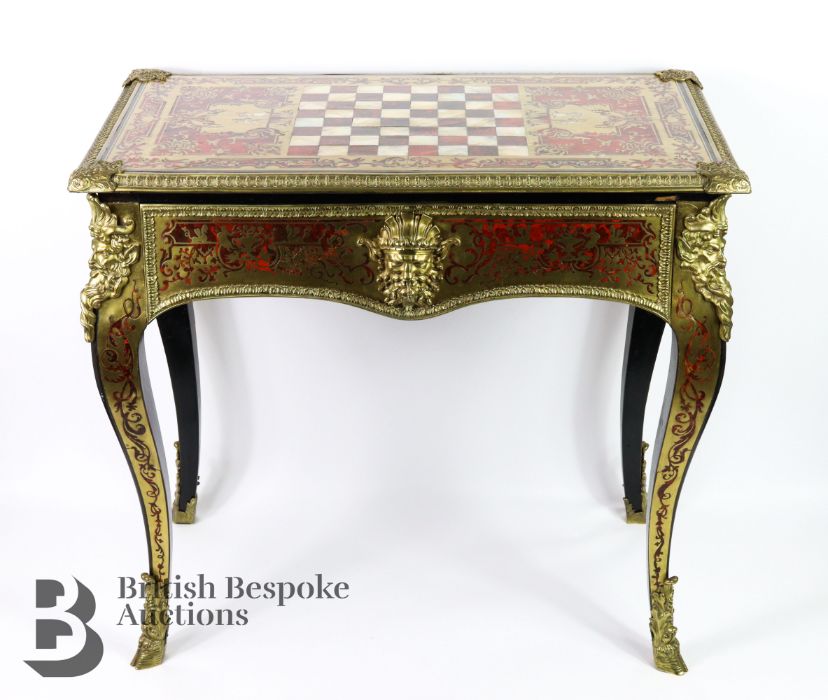Late Victorian Boulle Games Table - Image 2 of 13