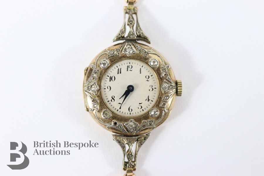 Edwardian 18ct Gold Diamond Wrist Watch - Image 7 of 10