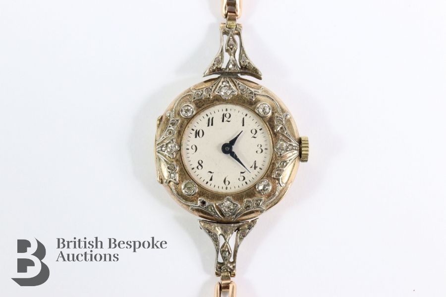 Edwardian 18ct Gold Diamond Wrist Watch - Image 2 of 10