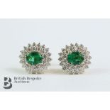 18ct Gold Emerald and Diamond Earrings