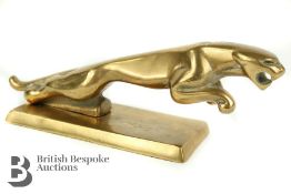 Jaguar Leaping Cat Bronze Desk Mascot