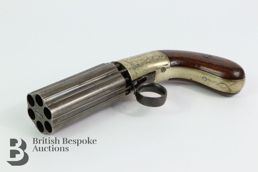 Bentley Patent 6-Shot Percussion Pepper Box Pistol 'Tuteneg' - Image 5 of 6