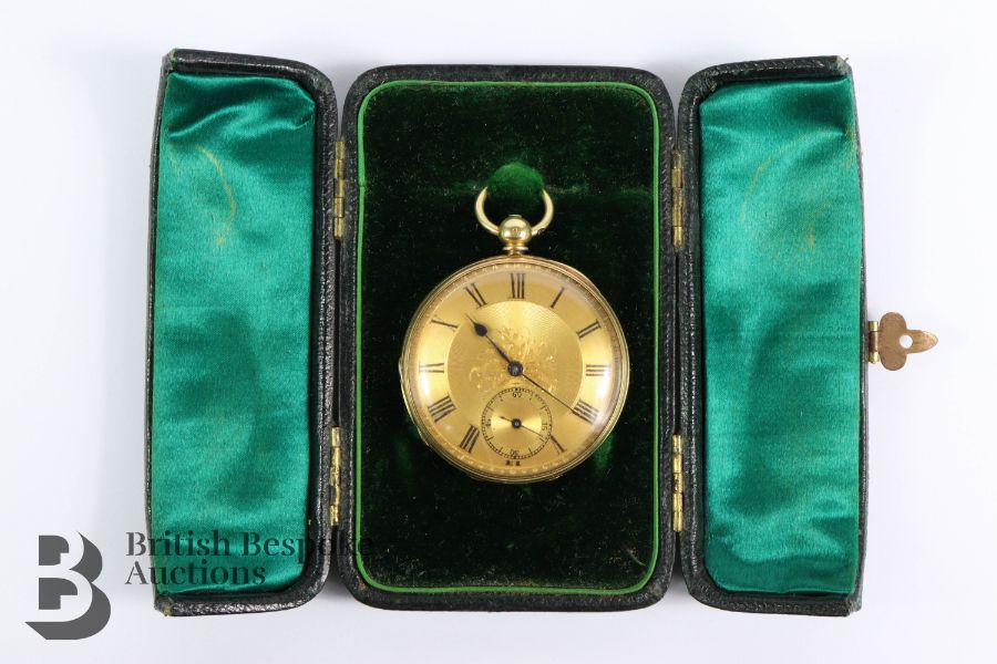 18ct Yellow Gold Open Faced Pocket Watch - Image 6 of 8