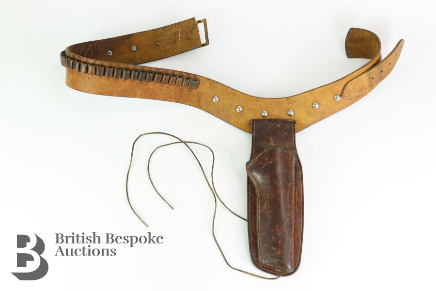 Western-Style Leather Holster and Gun Belt