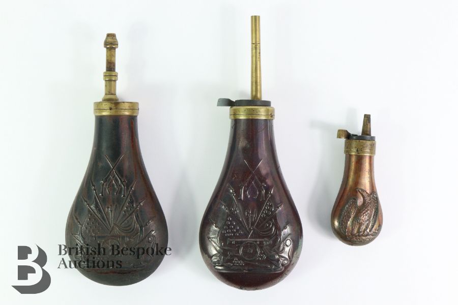 Two Reproduction Powder Flask