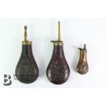 Two Reproduction Powder Flask