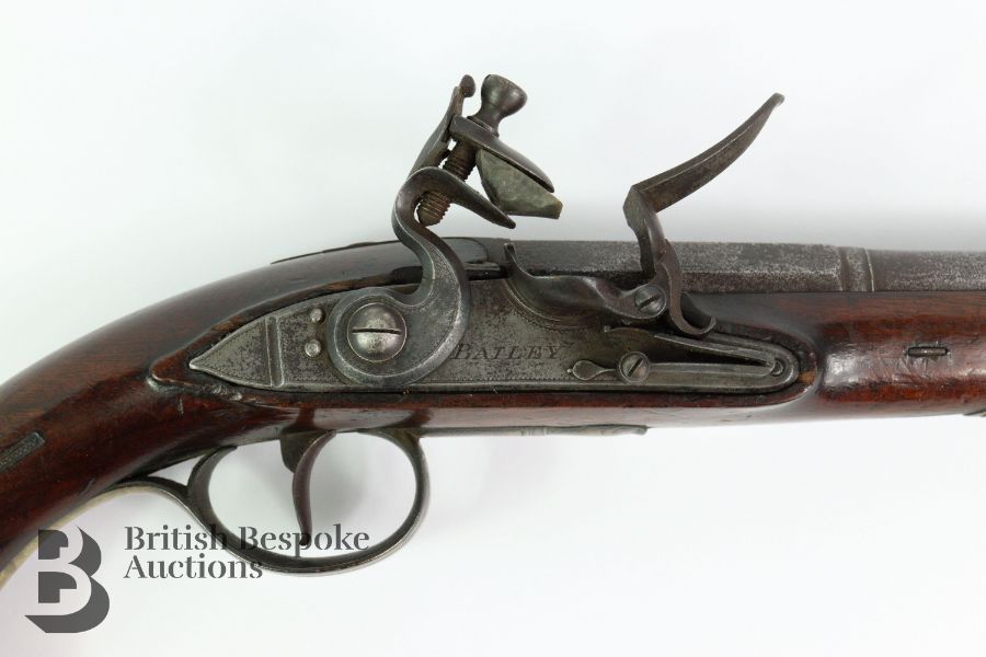 English Brass Mounted Officers Pistol - Bailey, London - Image 3 of 9