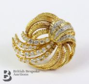 18ct Yellow Gold and Diamond Brooch