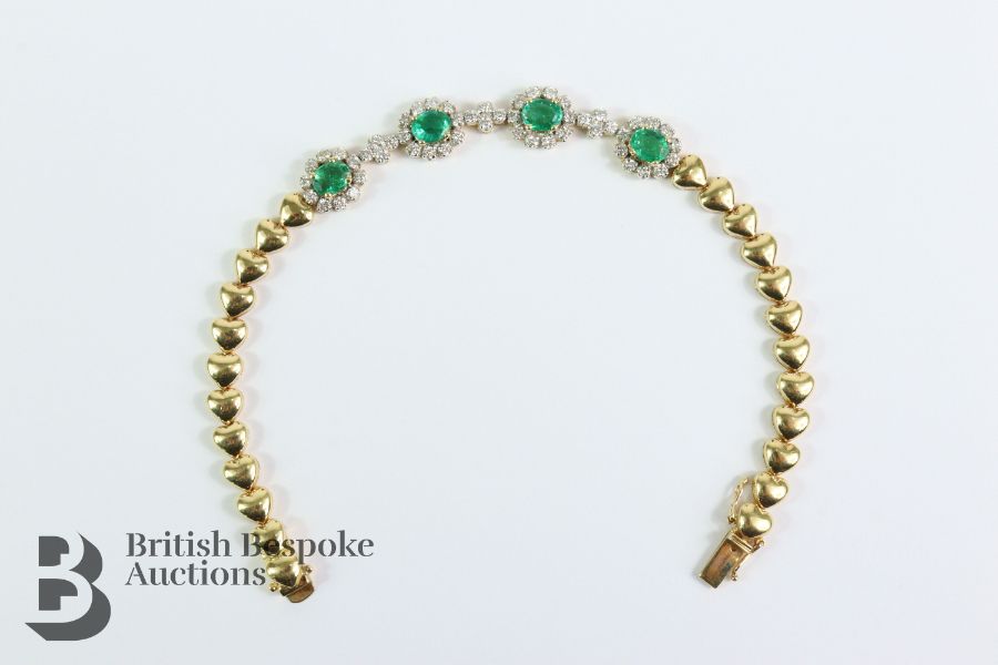 18ct Gold, Emerald and Diamond Bracelet - Image 2 of 5