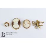 18ct Yellow Gold Shell Cameo Brooch
