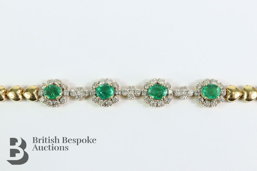 18ct Gold, Emerald and Diamond Bracelet - Image 4 of 5