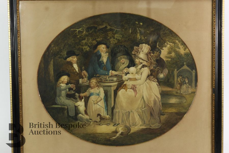Attributed Henry Singleton (1766-1839) Watercolour - Image 2 of 8