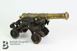 Heavy Cast Iron and Brass Cannon