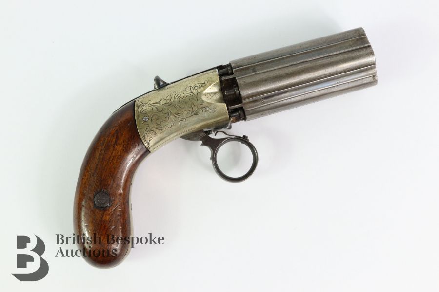 Bentley Patent 6-Shot Percussion Pepper Box Pistol 'Tuteneg'