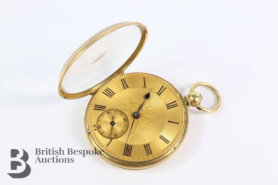 18ct Yellow Gold Open Faced Pocket Watch - Image 3 of 8