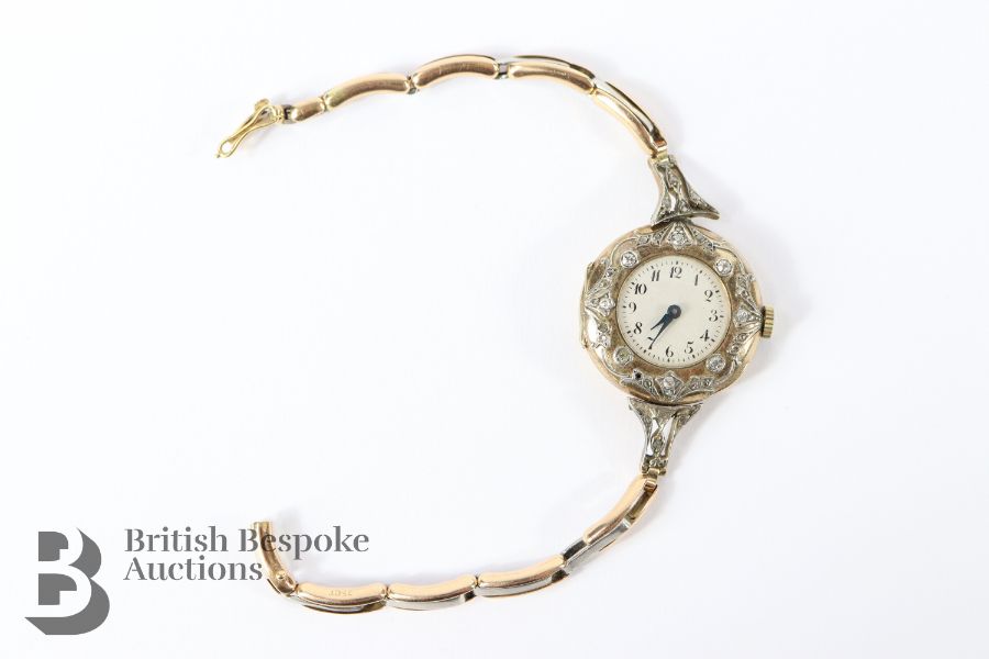 Edwardian 18ct Gold Diamond Wrist Watch - Image 8 of 10