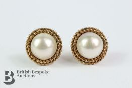 Pair of 9ct Gold and Pearl Rope Earrings