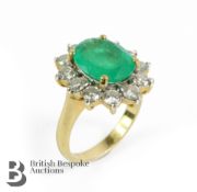18ct Gold Emerald and Diamond Ring