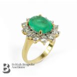 18ct Gold Emerald and Diamond Ring