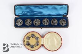 Set of Six Silver Art Nouveau Buttons