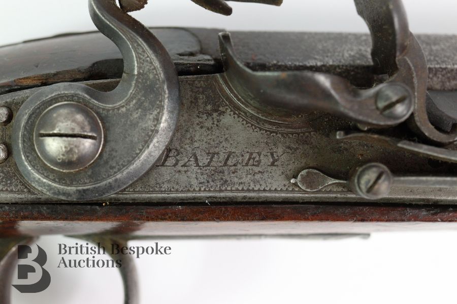 English Brass Mounted Officers Pistol - Bailey, London - Image 4 of 9