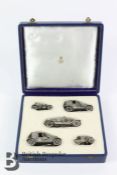 Collection of Five Russian Silver Models of Veteran Cars