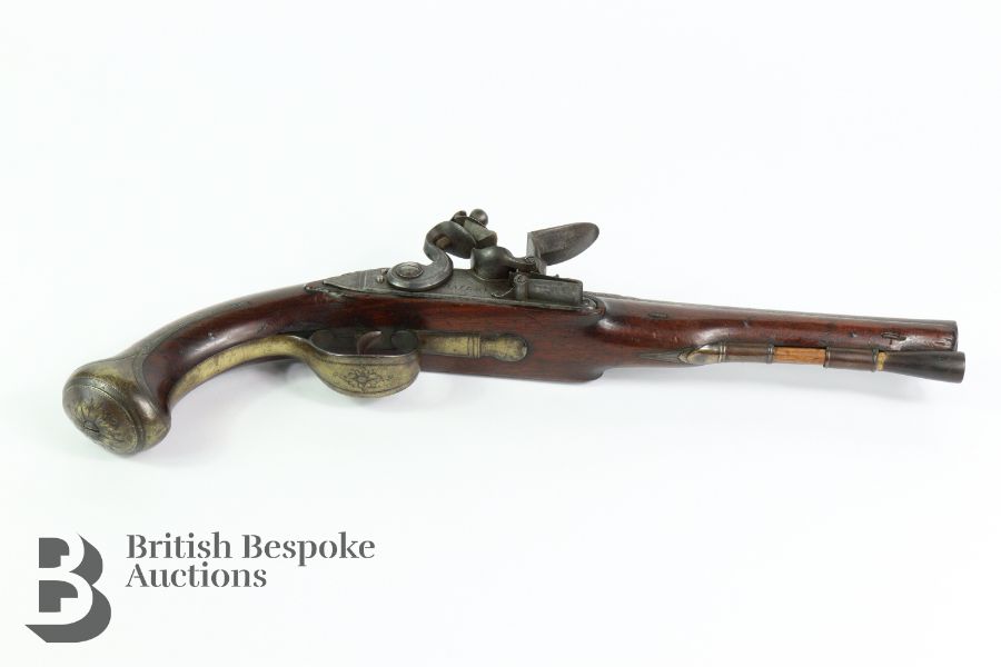 English Brass Mounted Officers Pistol - Bailey, London - Image 6 of 9