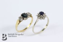 18ct Yellow Gold, Diamond and Sapphire Rings