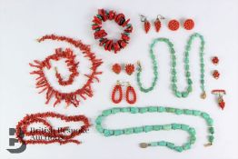 Miscellaneous Coral and Turquoise Jewellery