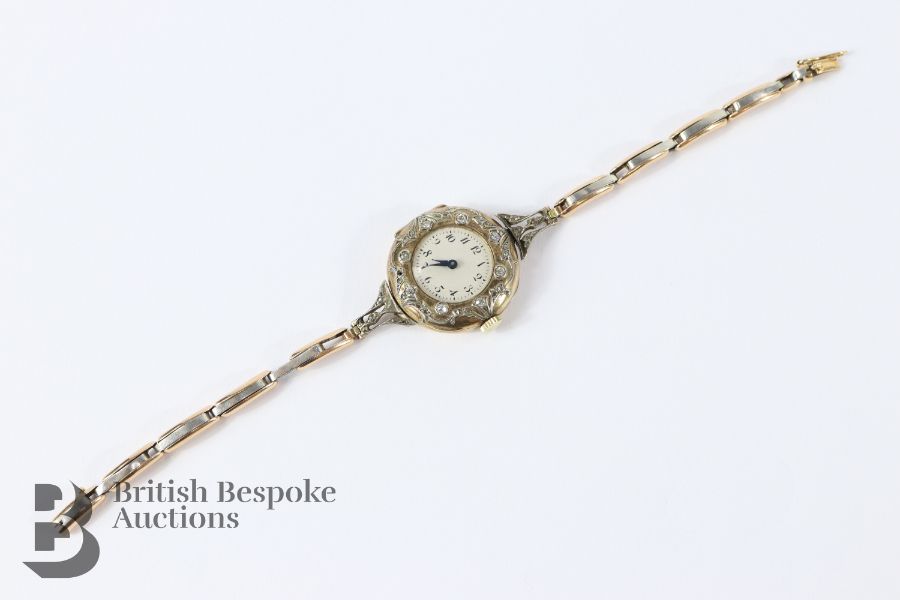 Edwardian 18ct Gold Diamond Wrist Watch - Image 6 of 10