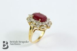 18ct Gold and Diamond Ruby Ring