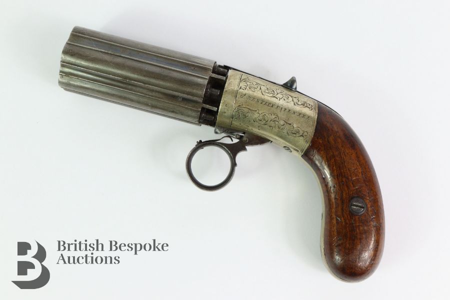 Bentley Patent 6-Shot Percussion Pepper Box Pistol 'Tuteneg' - Image 2 of 6