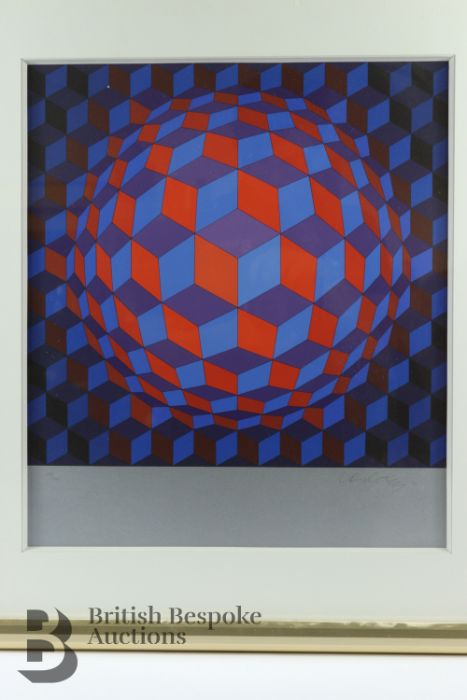 Yvaral Jean-Pierre Vasarely Limited Edition Lithograph - Image 2 of 4