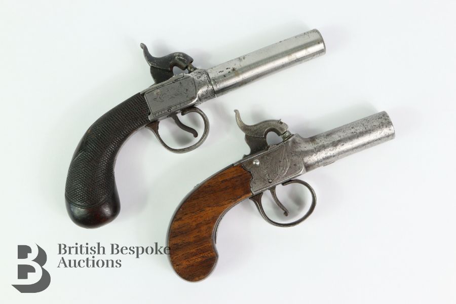 Two Percussion Boxlock Turnoff Pocket Pistols