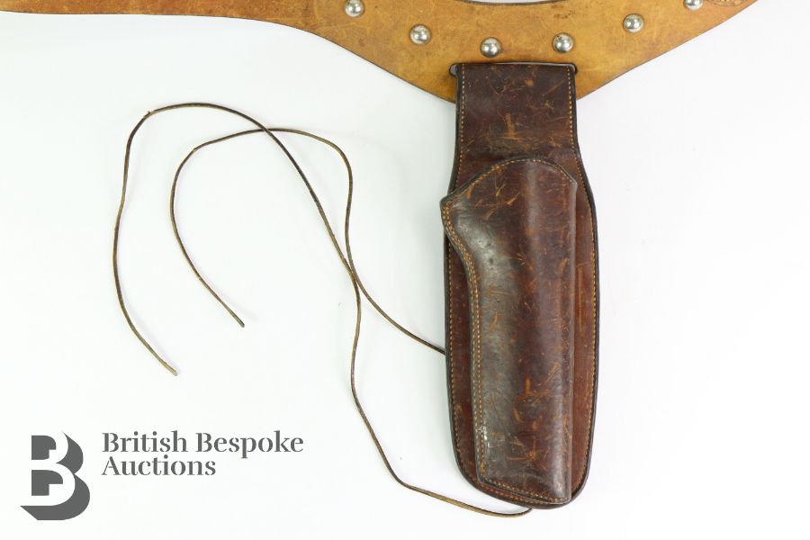 Western-Style Leather Holster and Gun Belt - Image 2 of 10