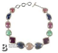 18ct White Gold and Gem Set Diamond Necklace
